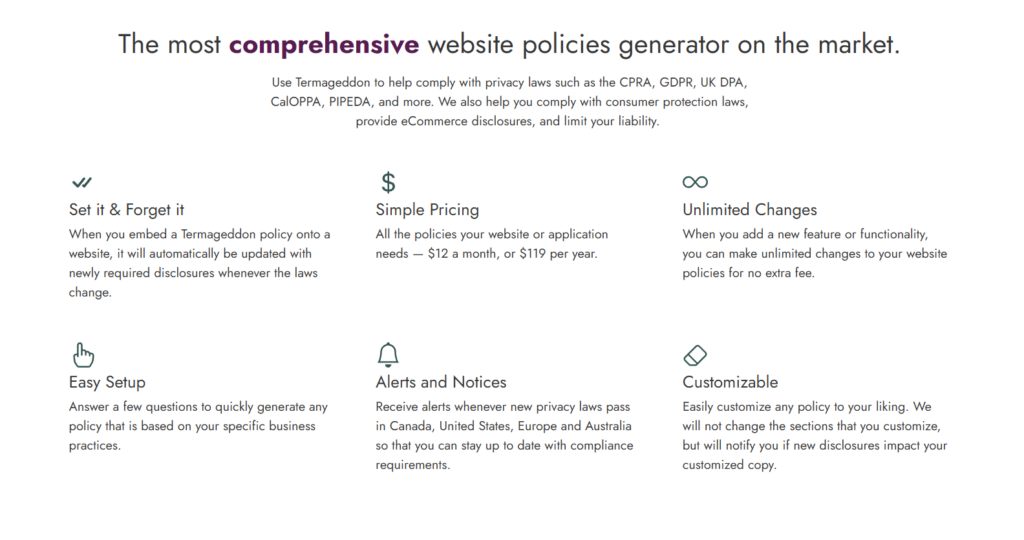 Termageddon has transformed how I handle the legal aspects of my website.